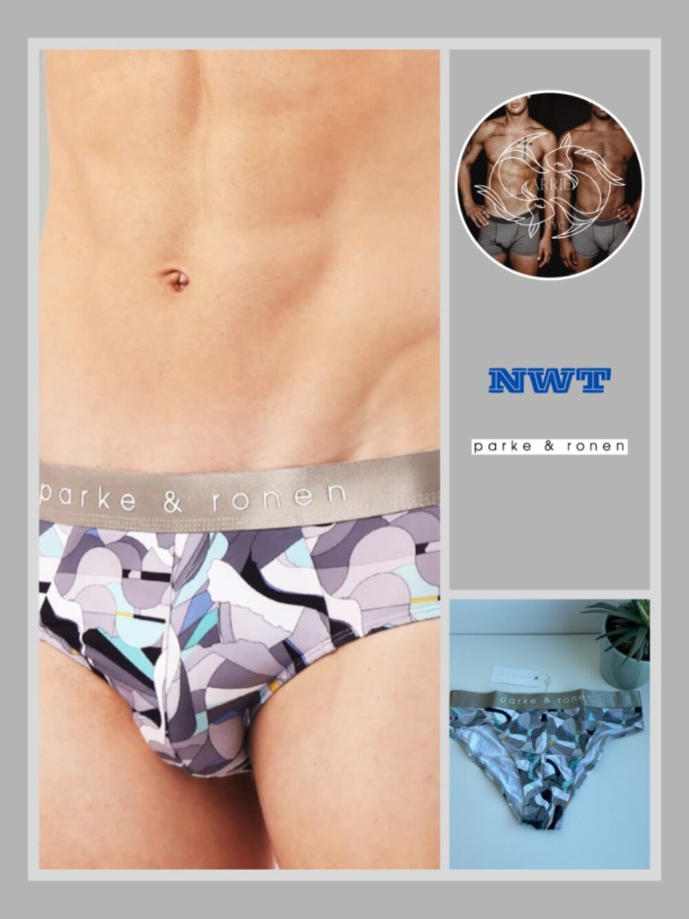 Parke & Ronen - Print Low Rise Brief - Silver Jubilee (M)
